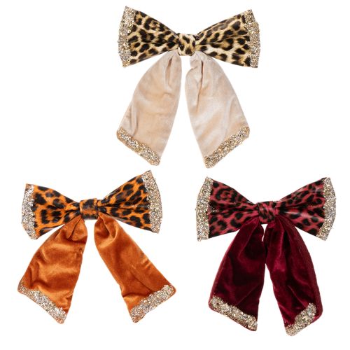 Lazo decorativo con estampado animal de leopardo, 20 cm, 3 unidades comprar | Floristik24.es
