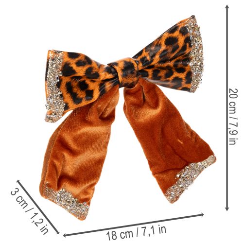 Lazo decorativo con estampado animal de leopardo, 20 cm, 3 unidades | Floristik24.es