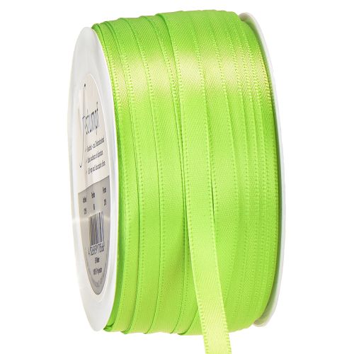 Artículo Cinta de raso para regalo, color verde claro, 6 mm, 50 m