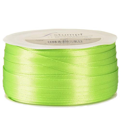 Artículo Cinta de raso para regalo, color verde claro, 6 mm, 50 m