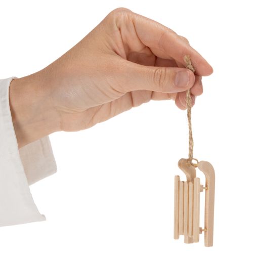 Trineo decorativo para colgar en el árbol de Navidad, 6 cm, 6 unidades | Floristik24.es