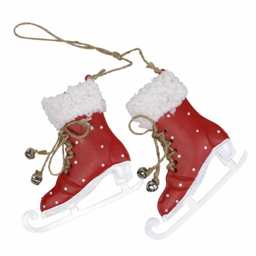 Floristik24 Decoraciones para árboles de navidad patines de hielo para colgar rojo, blanco 10.5 × 10cm