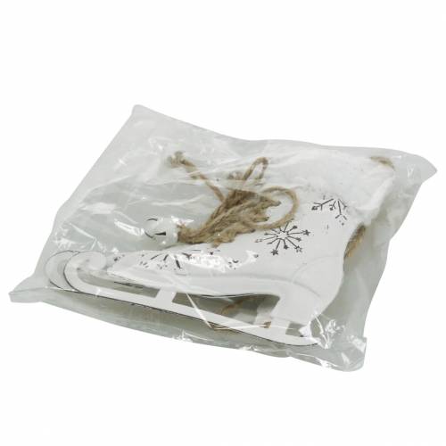 Floristik24 Patines de hielo colgantes blanco, plateado 11 × 10cm