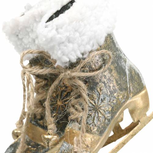 Floristik24 Patines de Hielo Colgantes para Árbol de Navidad Dorado, Blanco 11×10cm