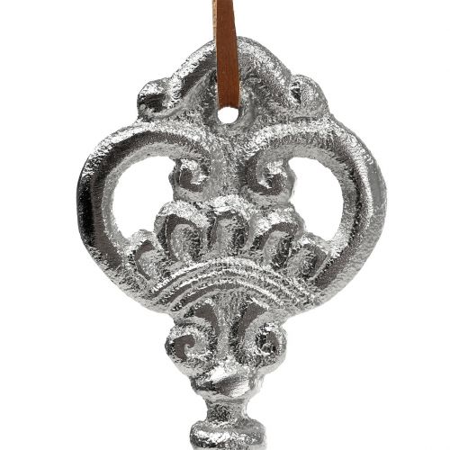 Floristik24 Llave plateada para colgar 15,5cm 2pcs