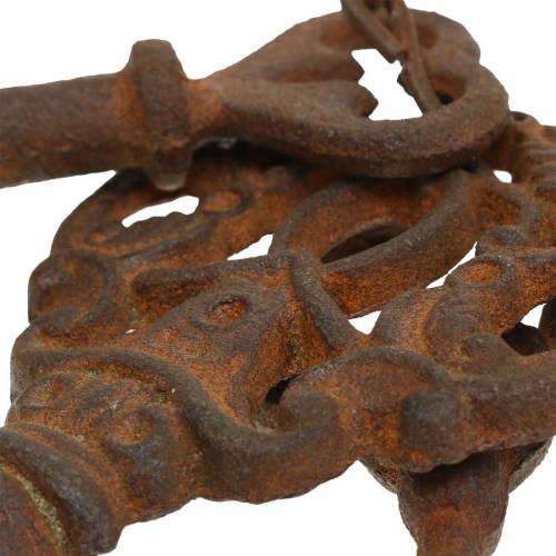 Floristik24 Llavero 5 llaves decorativas hierro fundido óxido 36cm