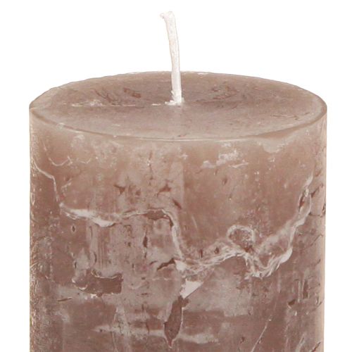 Floristik24 Velas de pilar estrechas marrón 3 colores 50x100mm 12uds