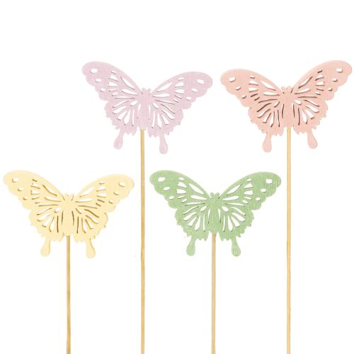 Mariposas decorativas en palitos para una decoración creativa y de temporada, 8 cm, 16 piezas