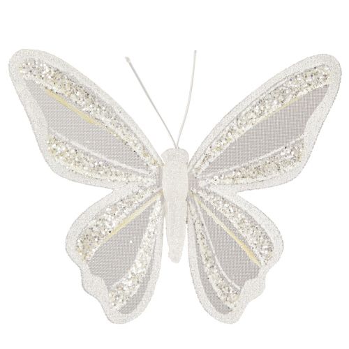Floristik24 Decoración de mariposas pluma aspecto mariposa 15x13cm 2 piezas