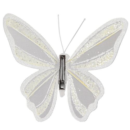 Artículo Decoración de mariposas pluma aspecto mariposa 15x13cm 2 piezas