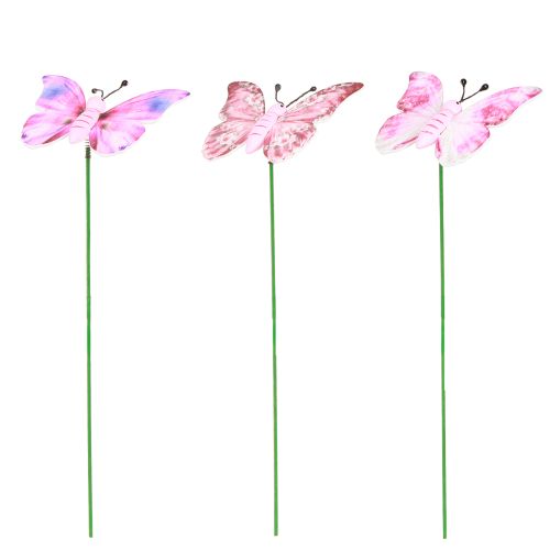 Artículo Tapón decorativo mariposa madera rosa rosa 8x5,5cm 18 piezas