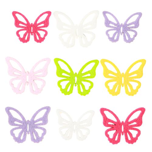 Floristik24 Mariposas de fieltro 6 colores Deco para esparcir 4cm 72uds