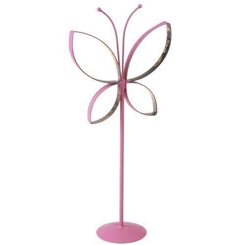 Floristik24 Soporte decorativo de metal mariposa oro fucsia H29cm 2 piezas
