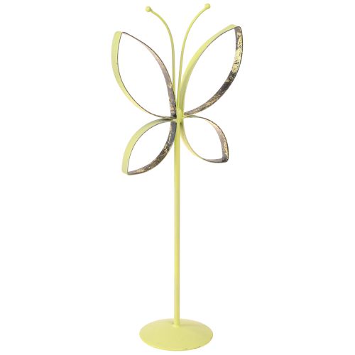 Floristik24 Soporte decorativo de metal mariposa oro verde Al. 29 cm 2 piezas