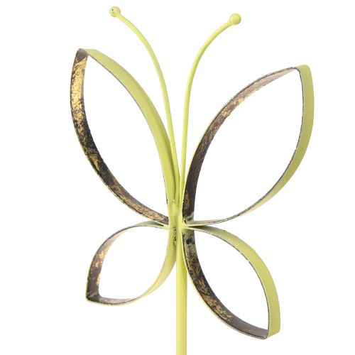 Artículo Soporte decorativo de metal mariposa oro verde Al. 29 cm 2 piezas
