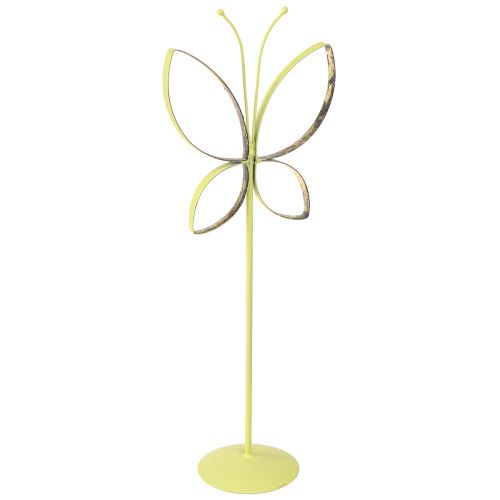 Decoración de metal mariposa primavera verde oro Al.35cm 2 piezas