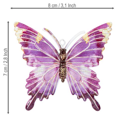 Floristik24 Colgante de mariposa para decorar artísticamente espacios habitables, 8 cm, 5 piezas