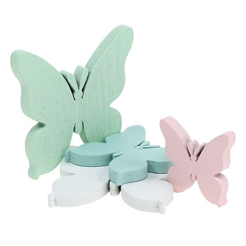 Floristik24 Mariposa 3cm - 5.5cm mezcla pastel 36pcs