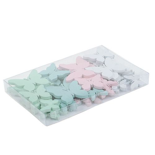 Floristik24 Mariposa 3cm - 5.5cm mezcla pastel 36pcs