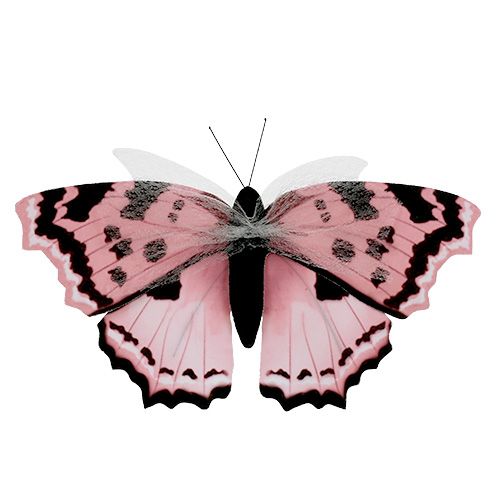 Floristik24 Mariposa rosa 20cm en alambre 2uds