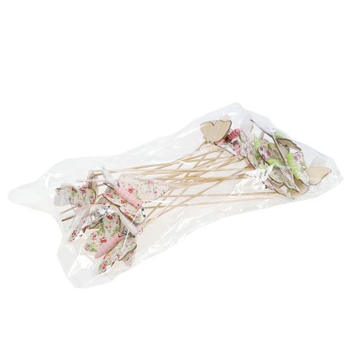 Floristik24 Mariposa sobre palo de madera 5,5cm - 7cm 18 piezas