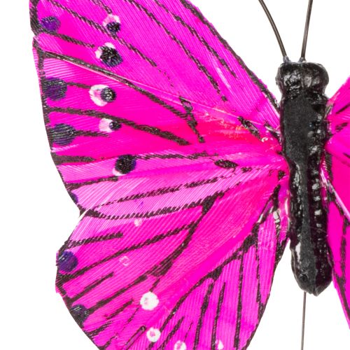 Artículo Mariposas decorativas en alambre para decoraciones de mesa coloridas, 7 cm, 12 piezas