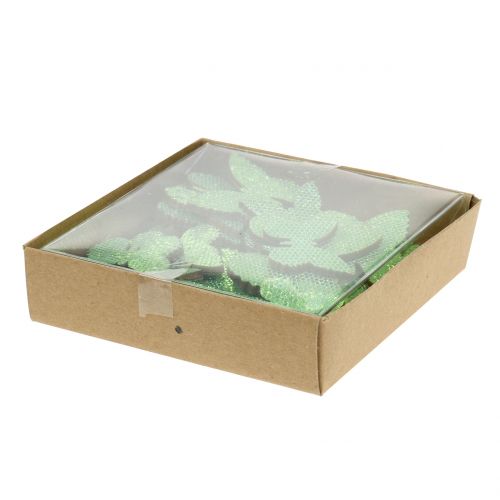 Artículo Decoración dispersa mariposa verde brillo 5/4/3cm 24 piezas