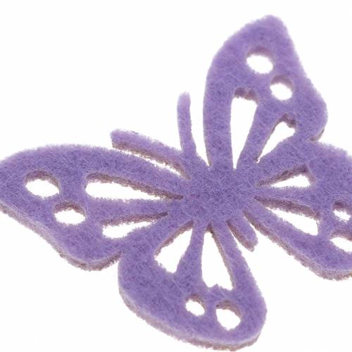 Floristik24 Fieltro mariposa decoración de mesa morado blanco surtido 3,5x4,5cm 54 piezas