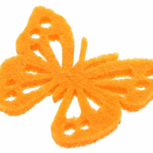 Artículo Decoración de mesa de fieltro mariposa amarillo verde naranja surtido 3.5x4.5cm 54 piezas