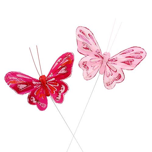 Floristik24 Mariposa 9,5cm Rosa 12pcs