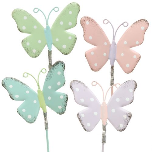 Floristik24 Flor tapón mariposa pastel 24cm 12pcs