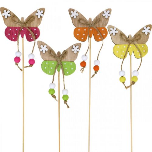 Palo de flores mariposa decoración de madera para pegar 7×5cm 16pcs