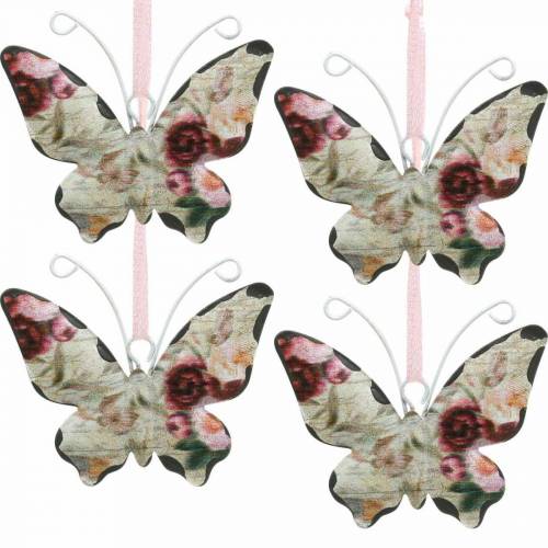 Mariposa para colgar percha decorativa de metal 7cm decoración primavera 12pcs
