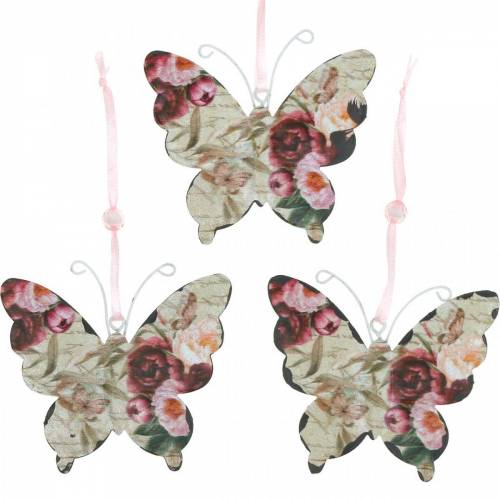 Floristik24 Mariposa para colgar colgador decorativo de metal 9cm decoración primavera 6pcs