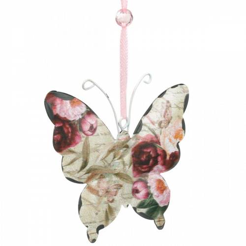Floristik24 Mariposa para colgar colgador decorativo de metal 9cm decoración primavera 6pcs