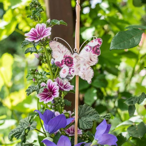 Artículo Mariposa para colgar colgador decorativo de metal 9cm decoración primavera 6pcs