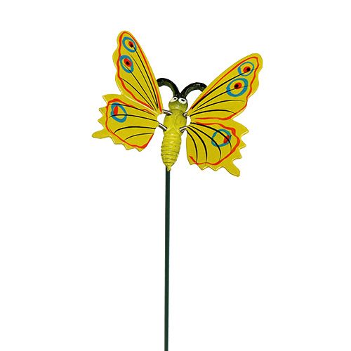 Floristik24 Mariposa en palo 8cm Amarillo