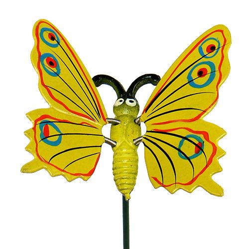 Artículo Mariposa en palo 8cm Amarillo