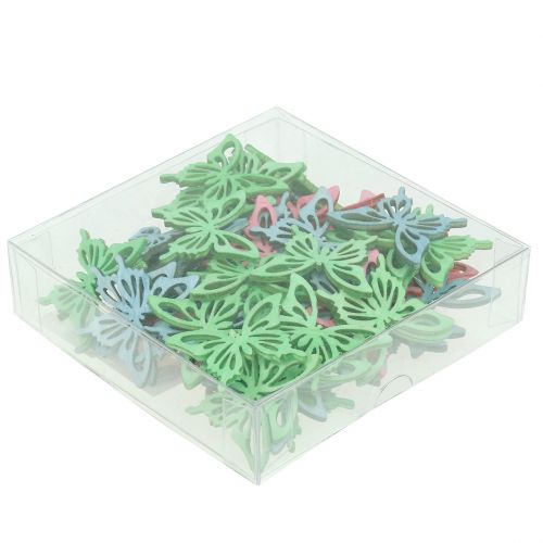 Floristik24 Mariposas Mix Madera Rosa, Verde, Azul 4cm 72uds