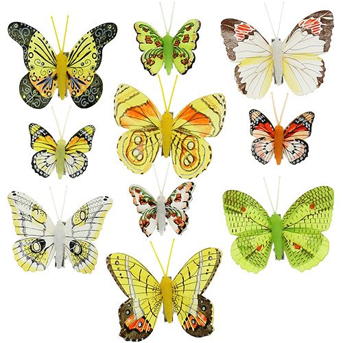 Floristik24 Mariposas con pinza 5cm - 7cm surtidas 10uds