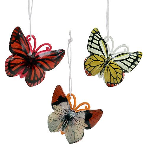 Floristik24 Mariposa para colgar colores surtido 5,5cm 3uds