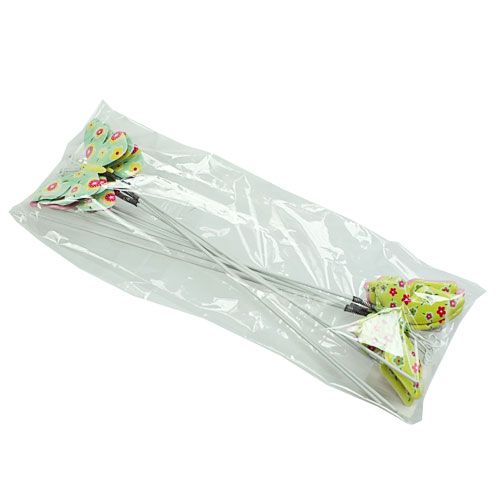Floristik24 Mariposas con alambre lata color 6cmx5cm L24cm