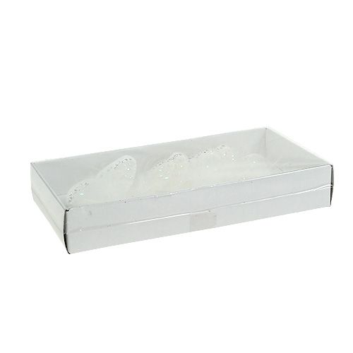 Floristik24 Mariposas blancas 8cm con mica 6pcs