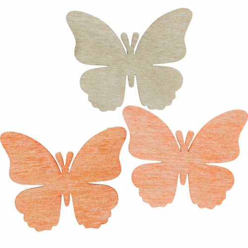 Mariposas para espolvorear Mariposas decorativas madera naranja, albaricoque, marrón 72ud