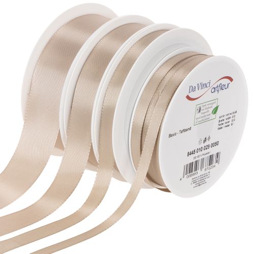 Cinta decorativa de tafetán, color beige, varios anchos, 50 m comprar | Floristik24.es