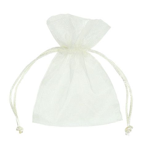 Floristik24 Bolsa de joyería de organza crema 12x9cm 10p