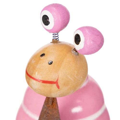 Artículo Figura de caracol con un diseño divertido, una encantadora decoración primaveral, 9cm, 4 piezas