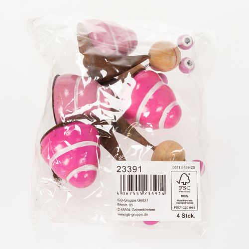 Artículo Figura de caracol con un diseño divertido, una encantadora decoración primaveral, 9cm, 4 piezas