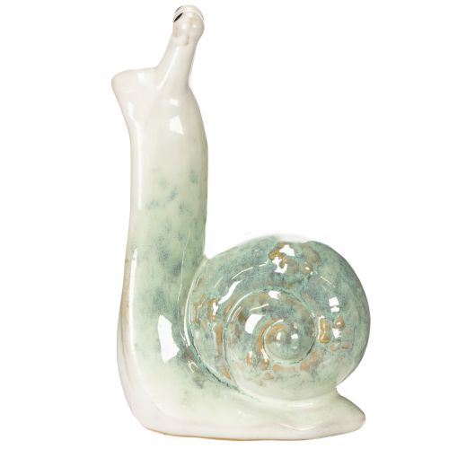Artículo Figura decorativa de caracol de cerámica para ambientes elegantes y encantadoras decoraciones de mesa, 16 cm
