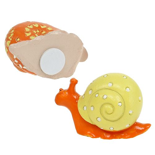 Floristik24 Caracoles con punta de pegamento naranja, amarillo 6cm 12pcs